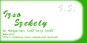 izso szekely business card